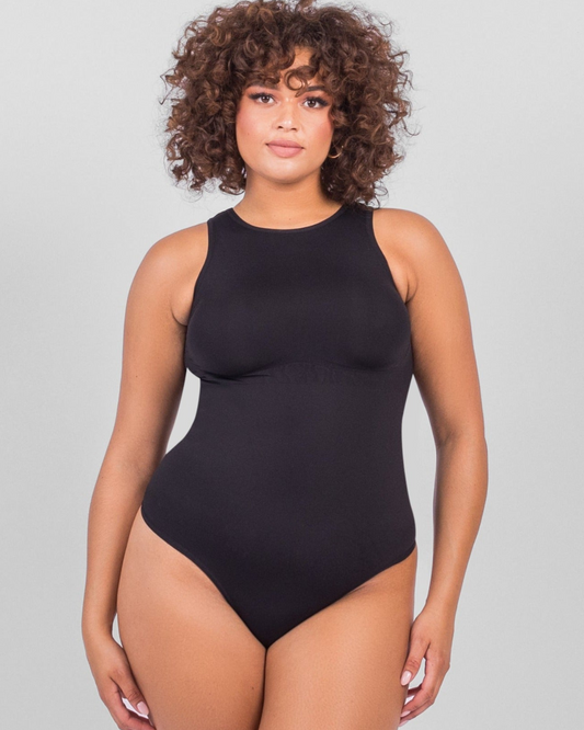 Body con Cuello Redondo y Control de Abdomen