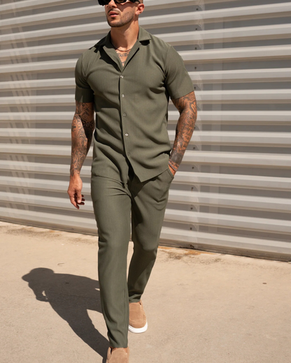 Conjunto Casual de Camiseta Manga Corta y Pantalón para Hombre