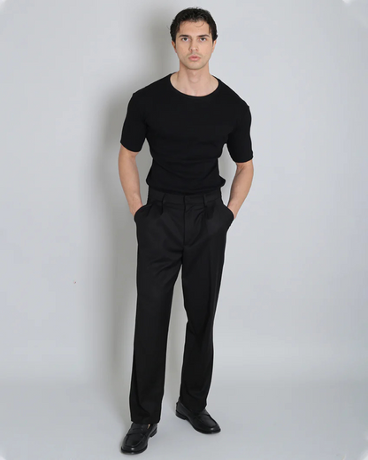 Camisa de Cuello Redondo y Mangas Cortas para Hombre
