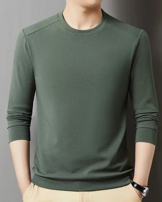 Jersey Manga Larga Elegante de Tejido Elástico para Hombre