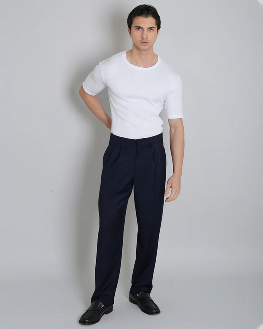 Camisa de Cuello Redondo y Mangas Cortas para Hombre