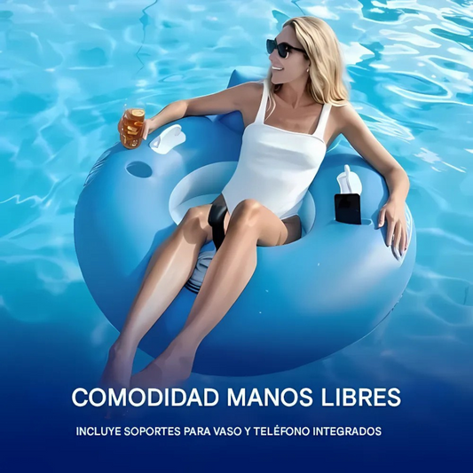 Flotador de piscina con hélice de motor