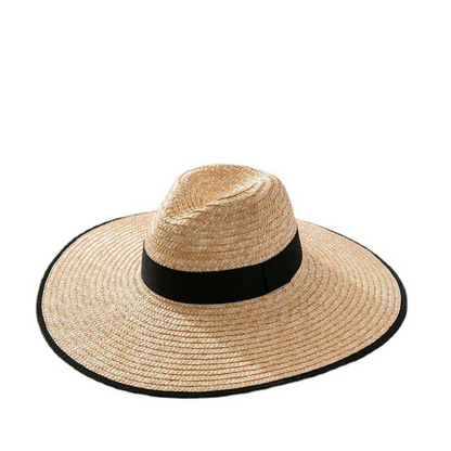 Sombrero de Paja Tejido con Cinta Decorativa