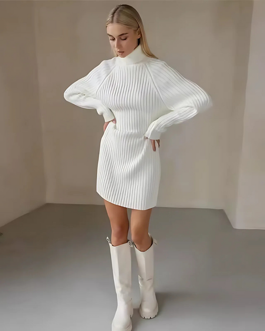 Vestido Estilo Jersey con Cuello Alto