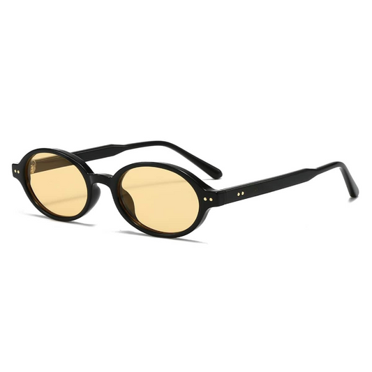 Gafas de Sol Ovaladas con Montura Negra de Estilo Retro Moderno