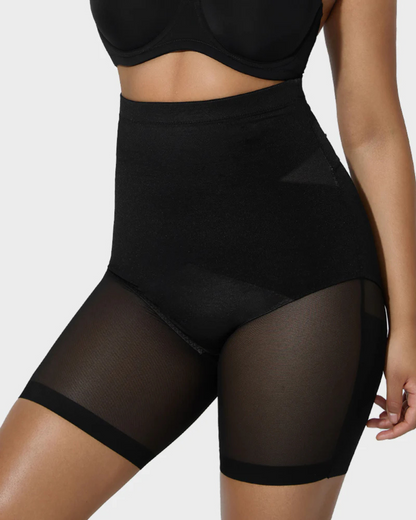 Short Moldeador de Talle Alto con Malla Cruzada a Medio Muslo (OFERTA 2X1)