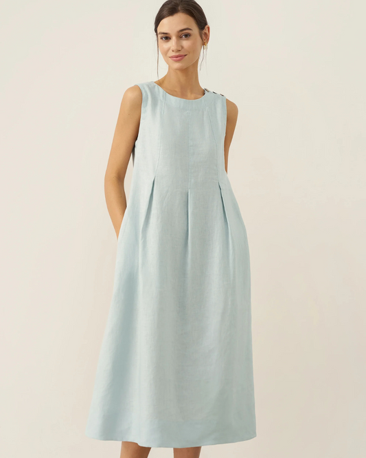 Vestido casual con bolsillos laterales para mujer