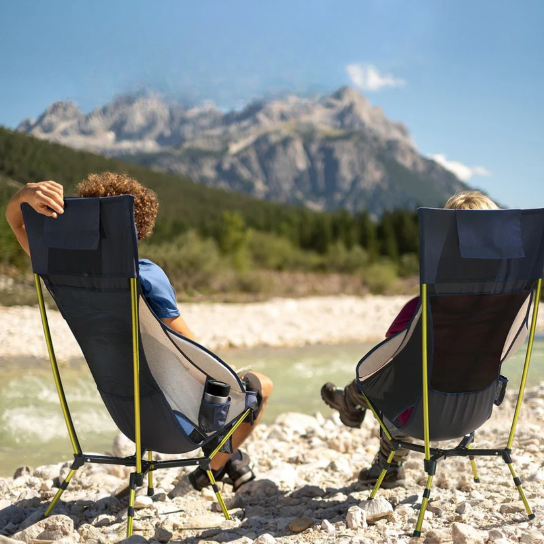 Silla camping resistente con respaldo alto