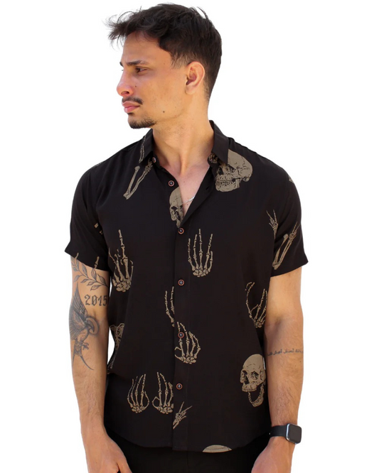 Camisa de Manga Corta con Estampado para Hombre