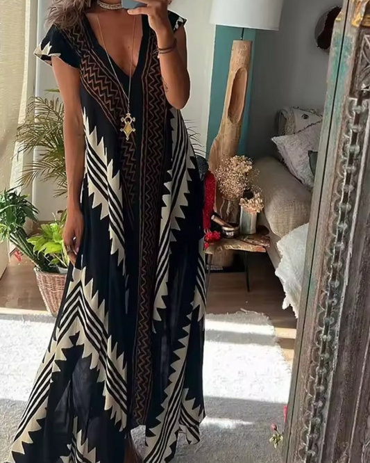 Vestido Boho con Escote en V