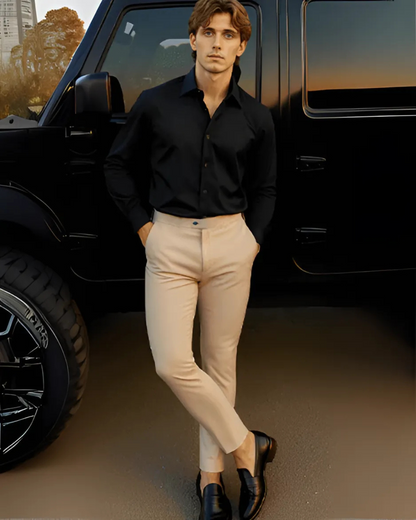Pantalones formales elásticos para hombre