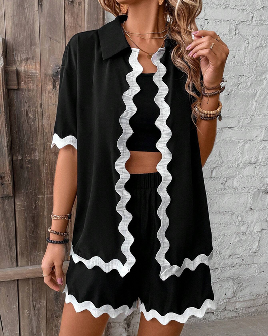 Conjunto con Borde Ondulado para Mujer