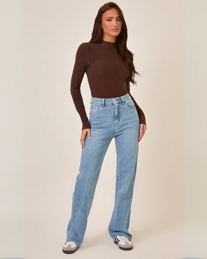 Pantalón con Tejido Elástico con Dobladillos Deshilachados para Mujer