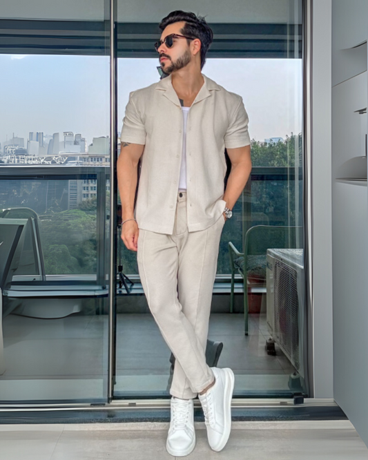 Conjunto de Camisa Manga Corta y Pantalón para Hombre