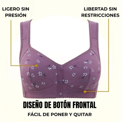 Sujetador Floral Cómodo y Confortable con Botón Frontal (OFERTA 2X1)