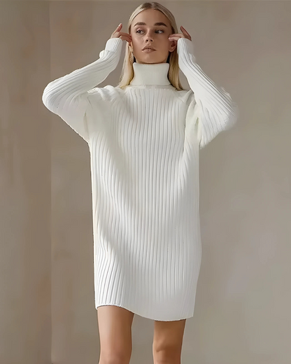 Vestido Estilo Jersey con Cuello Alto