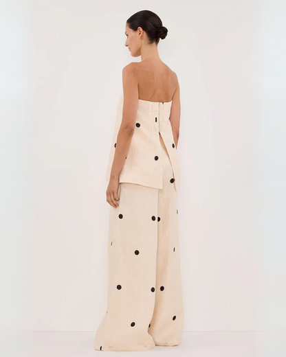 Conjunto de Top y Pantalón de Lunares para Mujer