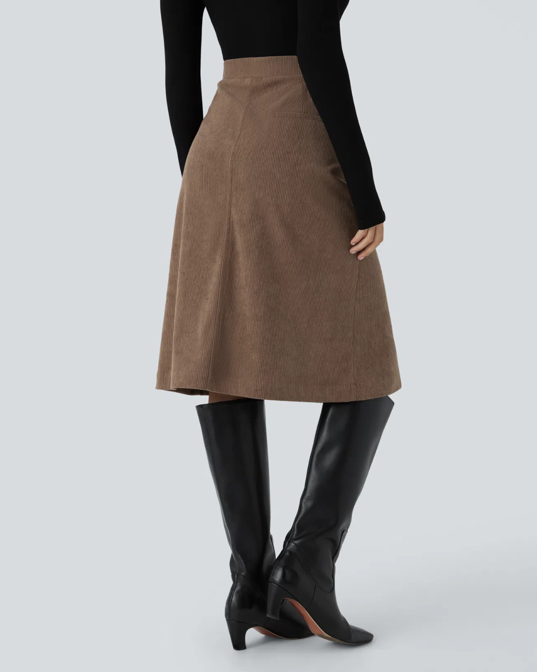 Falda Casual para Mujer con Bolsillos y Abertura Frontal