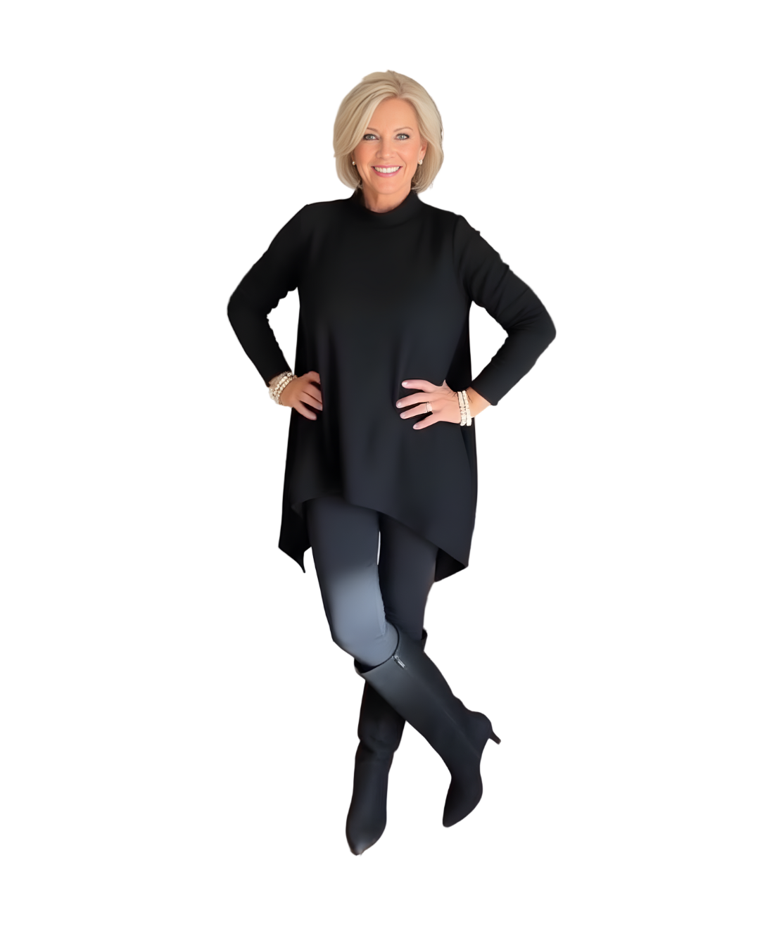 Blusa de Manga Larga con Cuello de Solapa Para Mujer