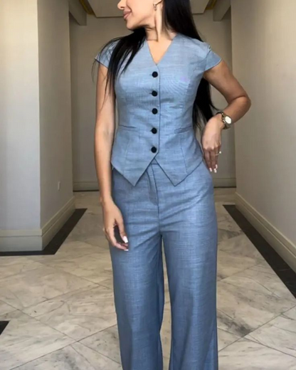 Conjunto de Lino con Blusa y Pantalón Frescura y Sofisticación
