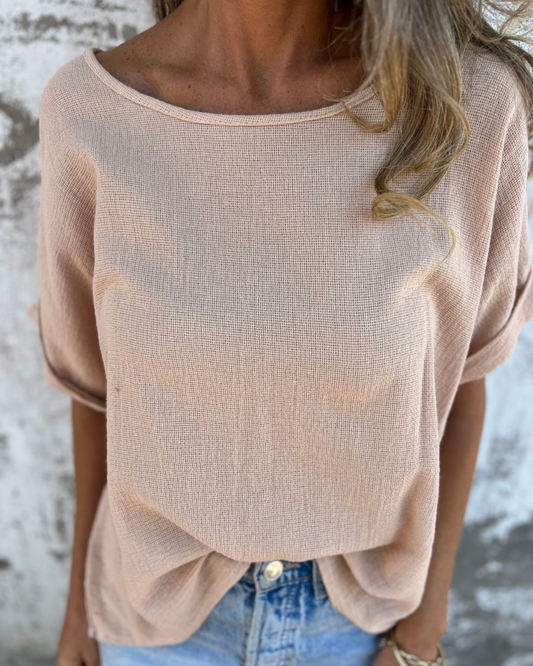 Camiseta de Manga Corta con Cuello Redondo