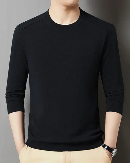Jersey Manga Larga Elegante de Tejido Elástico para Hombre