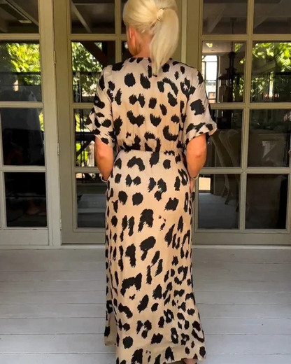 Vestido Maxi de Mujer con Estilo Animal Print Moderno