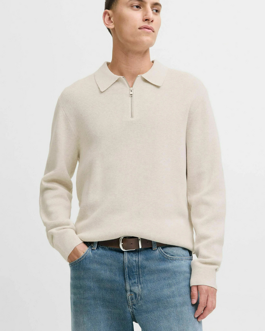 Jersey de Cuello Polo con Cremallera Para Hombre