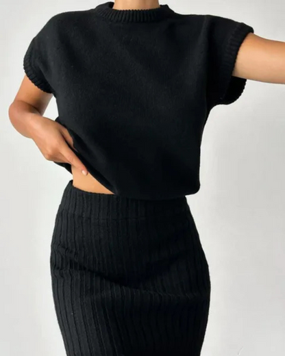 Conjunto de top sin mangas y falda larga ajustada para mujer