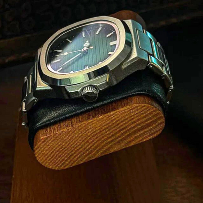 Reloj de Acero Inoxidable con Esfera Negra y Diseño Elegante para Hombre