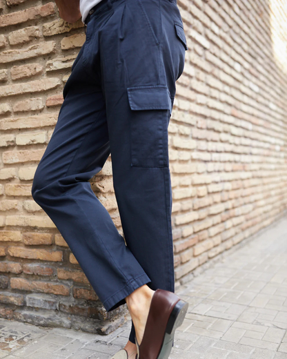 Pantalón Cargo de Lino y Algodón para Hombre