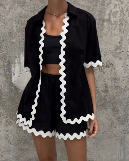 Conjunto con Borde Ondulado para Mujer