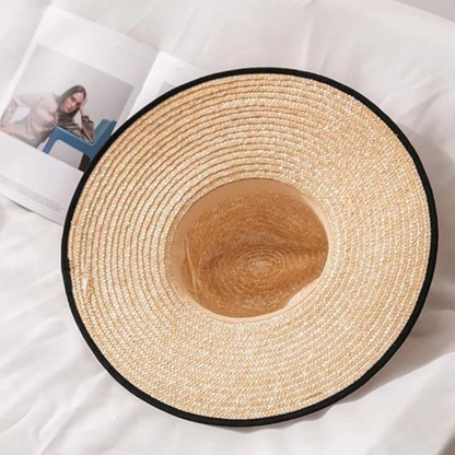 Sombrero de Paja Tejido con Cinta Decorativa