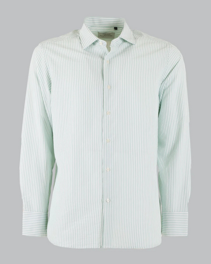 Camisa Clásica de Algodón con Rayas en Relieve para Hombre