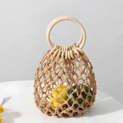 Bolso Boho de Red Tejida con Asa Circular