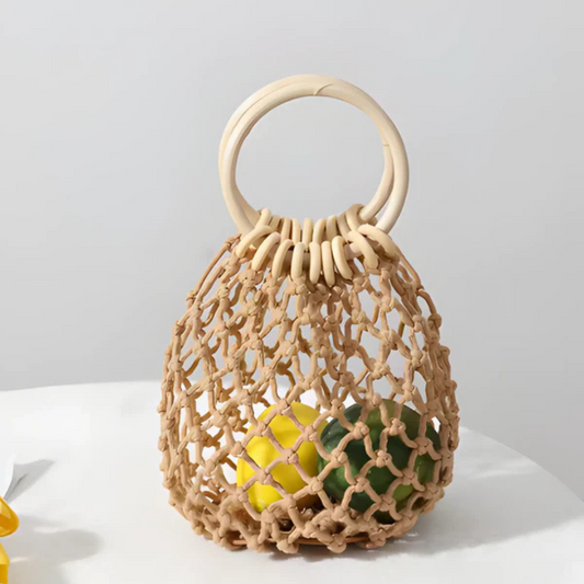Bolso Boho de Red Tejida con Asa Circular