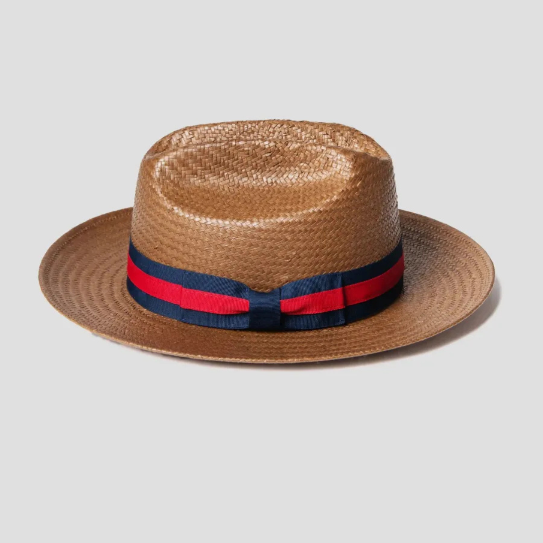 Sombrero de Paja Tejido con Cinta Decorativa Ideal para un Look Casual