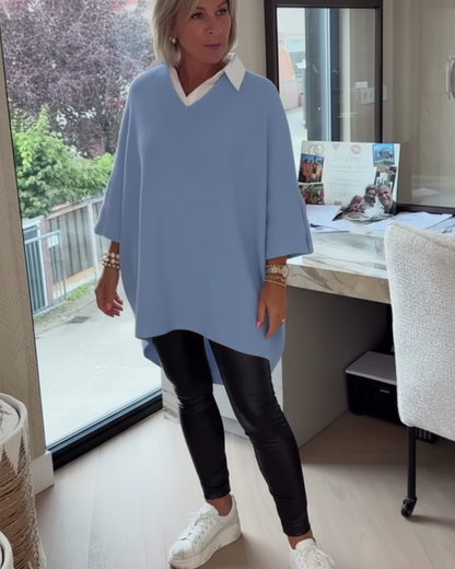 Suéter casual con mangas decoradas y estilo holgado