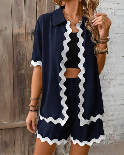 Conjunto con Borde Ondulado para Mujer