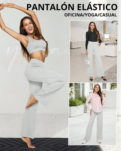 Pantalón Elástico de Cintura Alta y Holgados para Mujer
