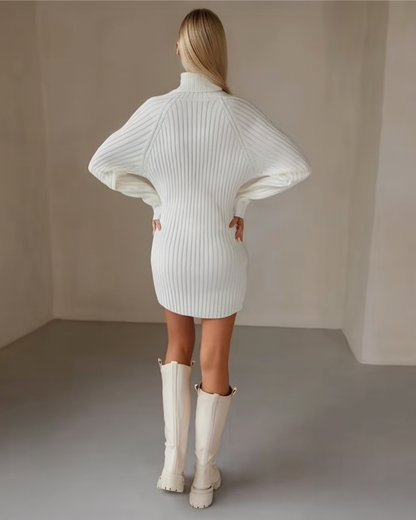 Vestido Estilo Jersey con Cuello Alto