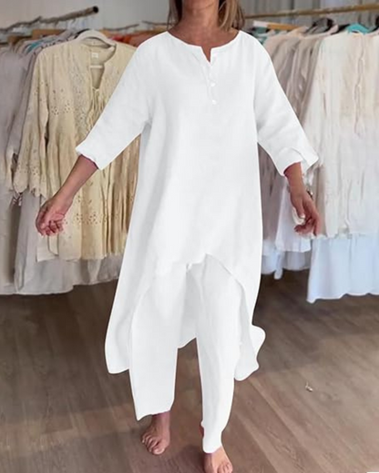 Conjunto Casual de Lino para Mujer Estilo Natural