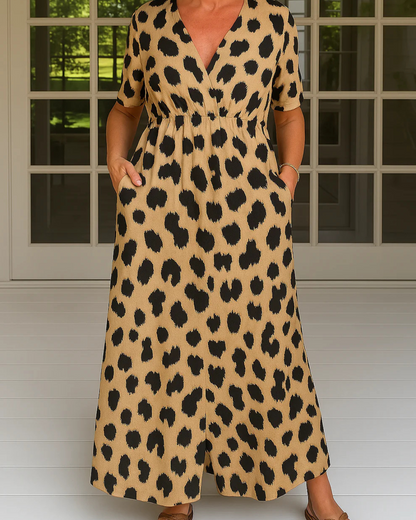 Vestido Maxi de Mujer con Estilo Animal Print Moderno