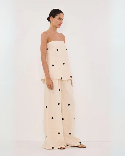Conjunto de Top y Pantalón de Lunares para Mujer