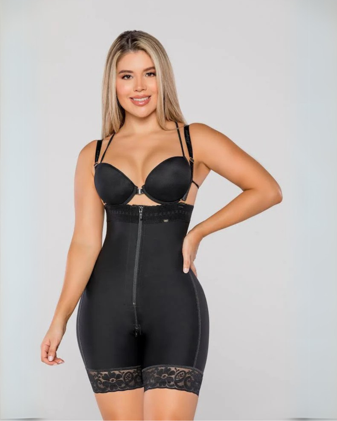 Faja Moldeadora de Alta Compresión con Encaje y Cremallera Invisible para Realzar la Figura (OFERTA 2X1)