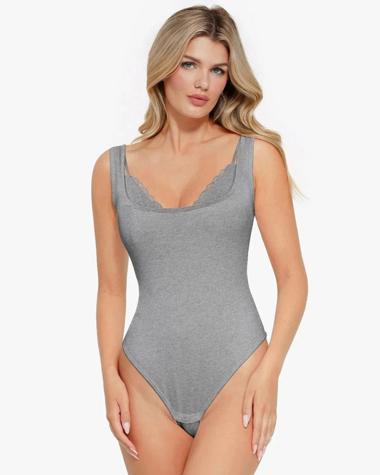 Body con Control Abdominal e Interior de Encaje para Mujer