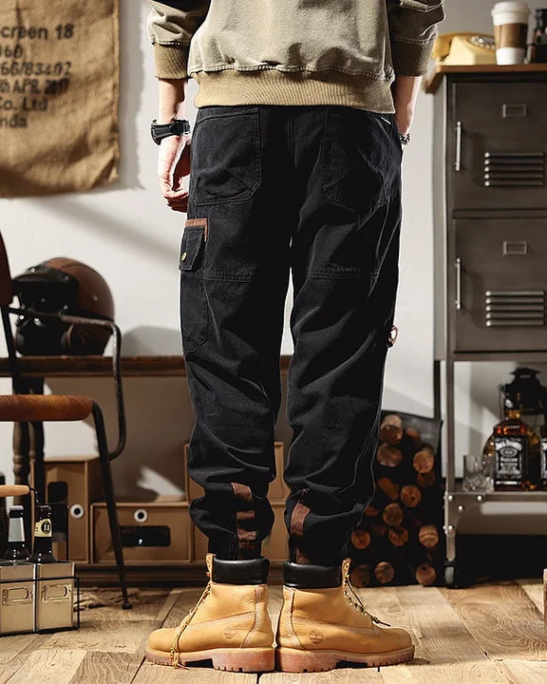 Pantalones con Cintura y Tobillos Elásticos para Hombre