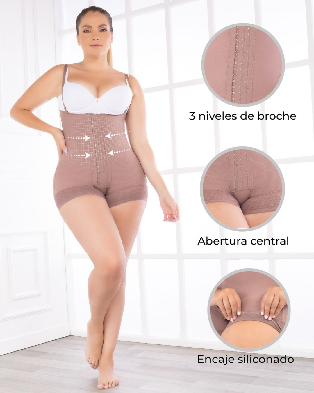 Faja Strapless Corta de Alta Compresión