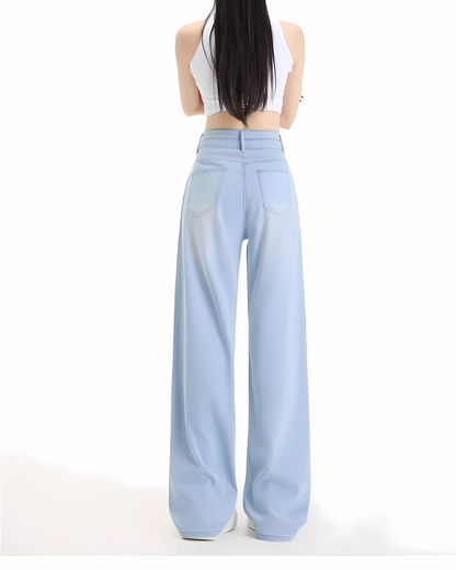 Pantalón Ancho con Dos Botones para Mujer