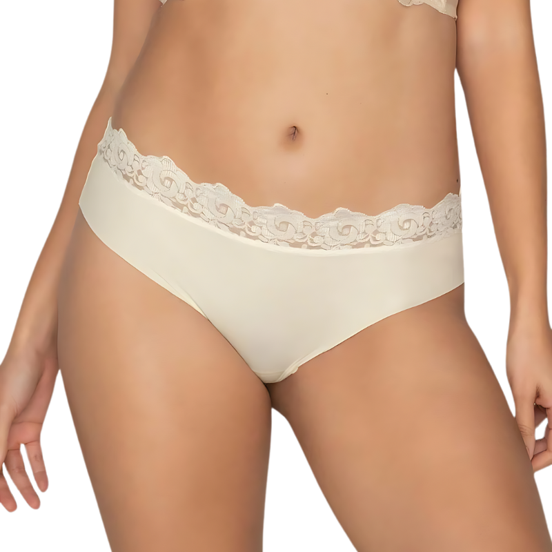 Conjunto Sujetador tipo Bralette y Braga con Encaje y Transparencia Leonisa